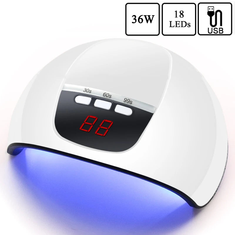 LED Nail Lamp For Manicure 72W Nail Dryer Machine UV Drying Lamp For Curing UV Gel Nail Polish With Motion Sensing LCD Display