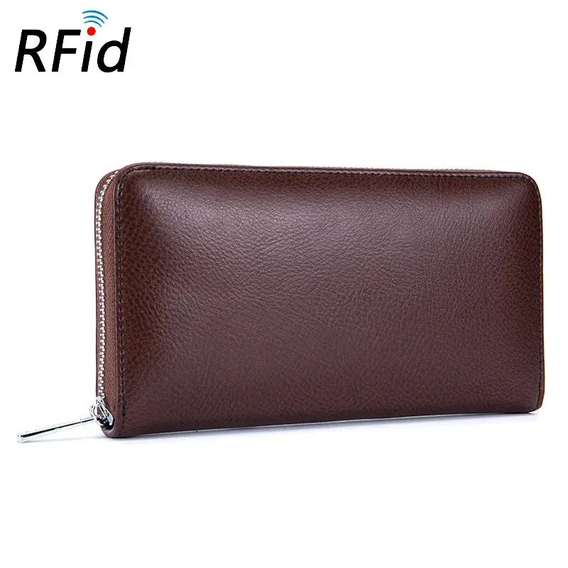 Genuine Leather Wallet Large Capacity Multi Card Slots Multifunctional Card Case for Men and Women