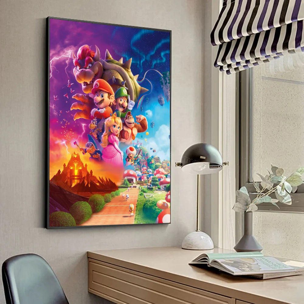 1pc Anime Game Plumber Uncle Mushroom M-Marios Poster Stickers Art Wall Murals Decor Game - KIMLUD