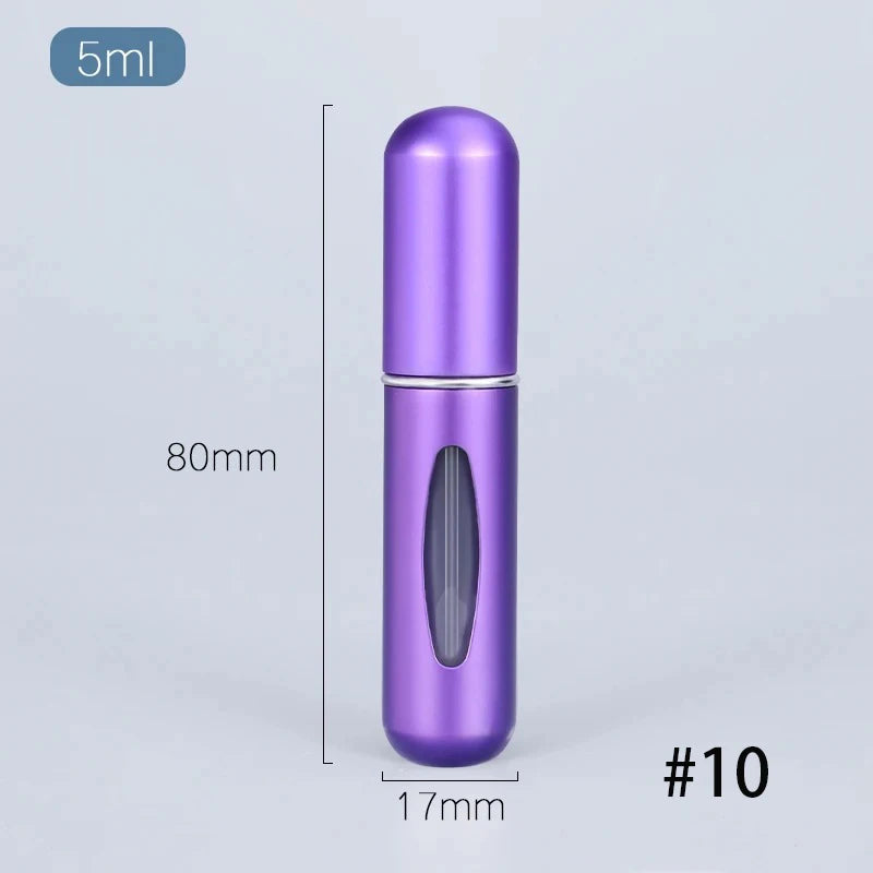 KIMLUD, 5ml Multi Color Aluminum Mini Perfume Bottle with Spray Pump Portable Empty Refillable Atomizer Bottle for Travel Essential, 104-10, KIMLUD APPAREL - Womens Clothes