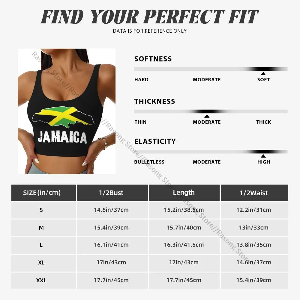 Sports Bra Women Running Yoga Clothes Vest Jamaica Map Gathering Fitness Vest