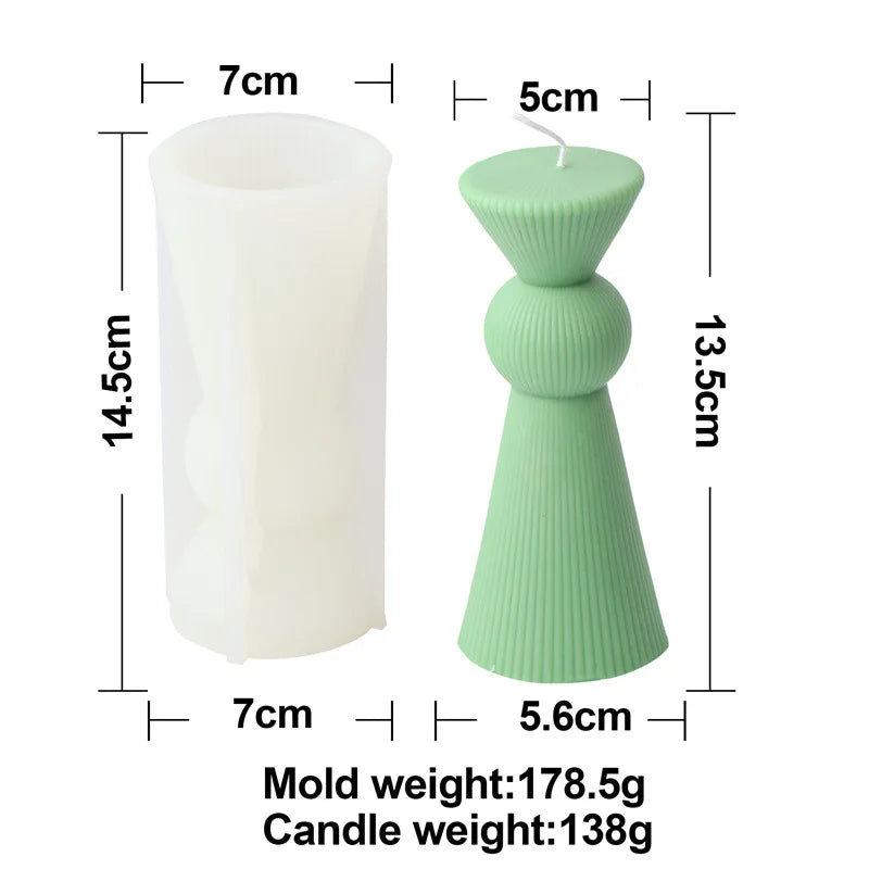 KIMLUD, Upgraded Knot Cylindrical Candle Silicone Mold Bow Knot Stripe Cylindrical Candle Mold Vase Shape Candle Acrylic Plastic mold, sliicone Mold as pic 3, KIMLUD APPAREL - Womens Clothes