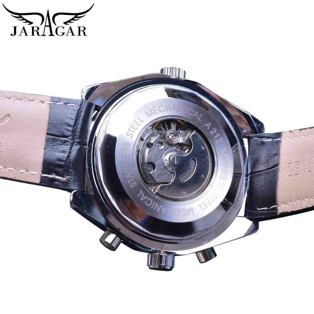 KIMLUD, JARAGAR Military Watch for Men Mechanical Wristwatches Top Brand Luxury Watches Mens Leather Strap Luminous Hands Clock relogio, KIMLUD Womens Clothes