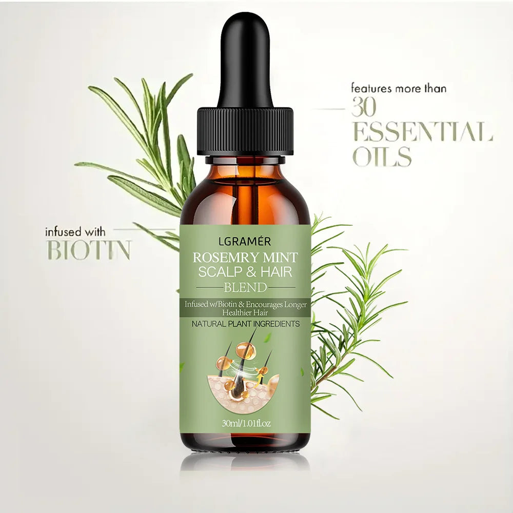 Hair Growth Essential Oil Rosemary Mint Hair Strengthening Oil Nourishing Treatment For Split Ends Dry Organics Hair Care Oil