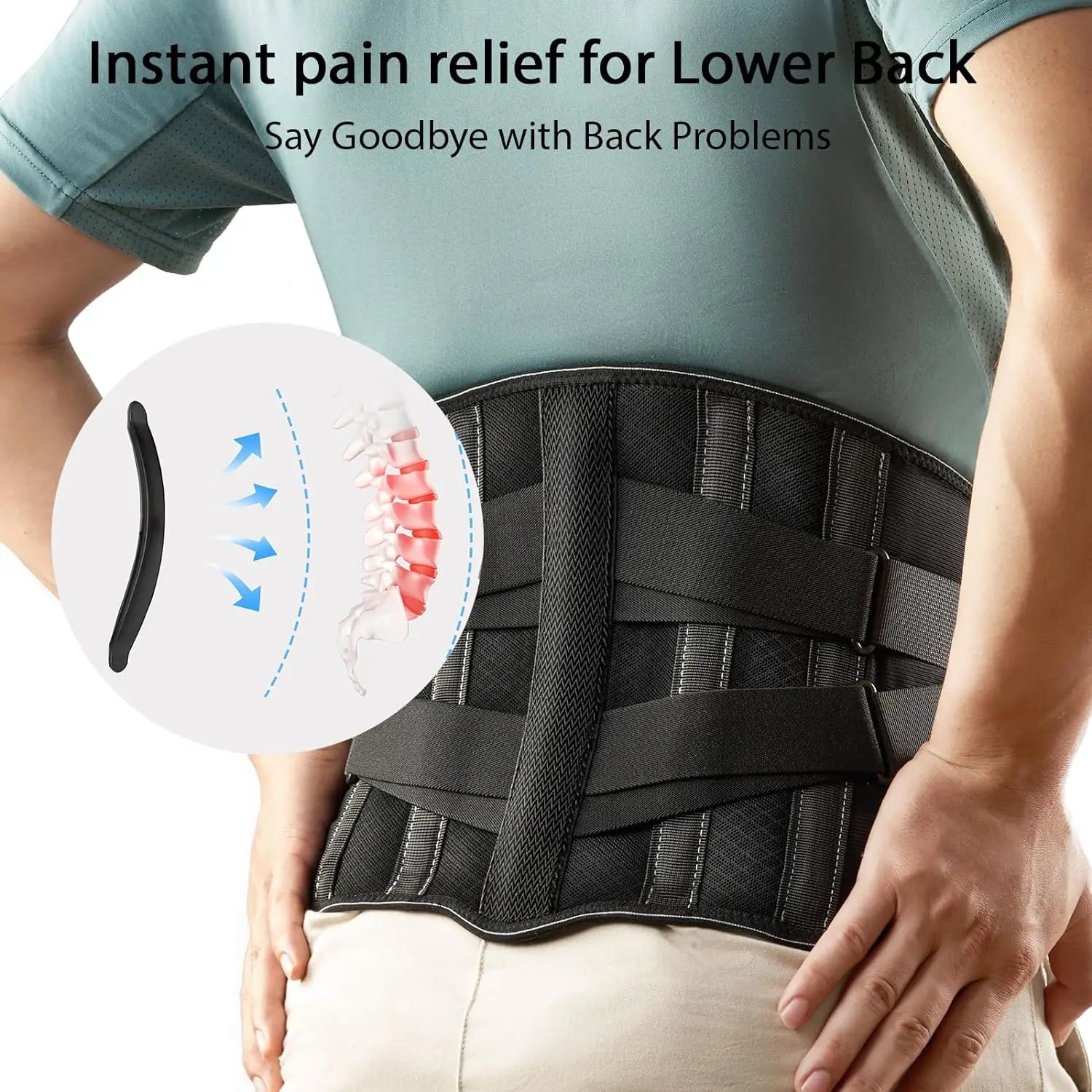 Back Brace for Lower Back Pain Relief Men Women,Breathable Back Support Brace with 3D Lumbar Support Pad for Lifting At Work - KIMLUD