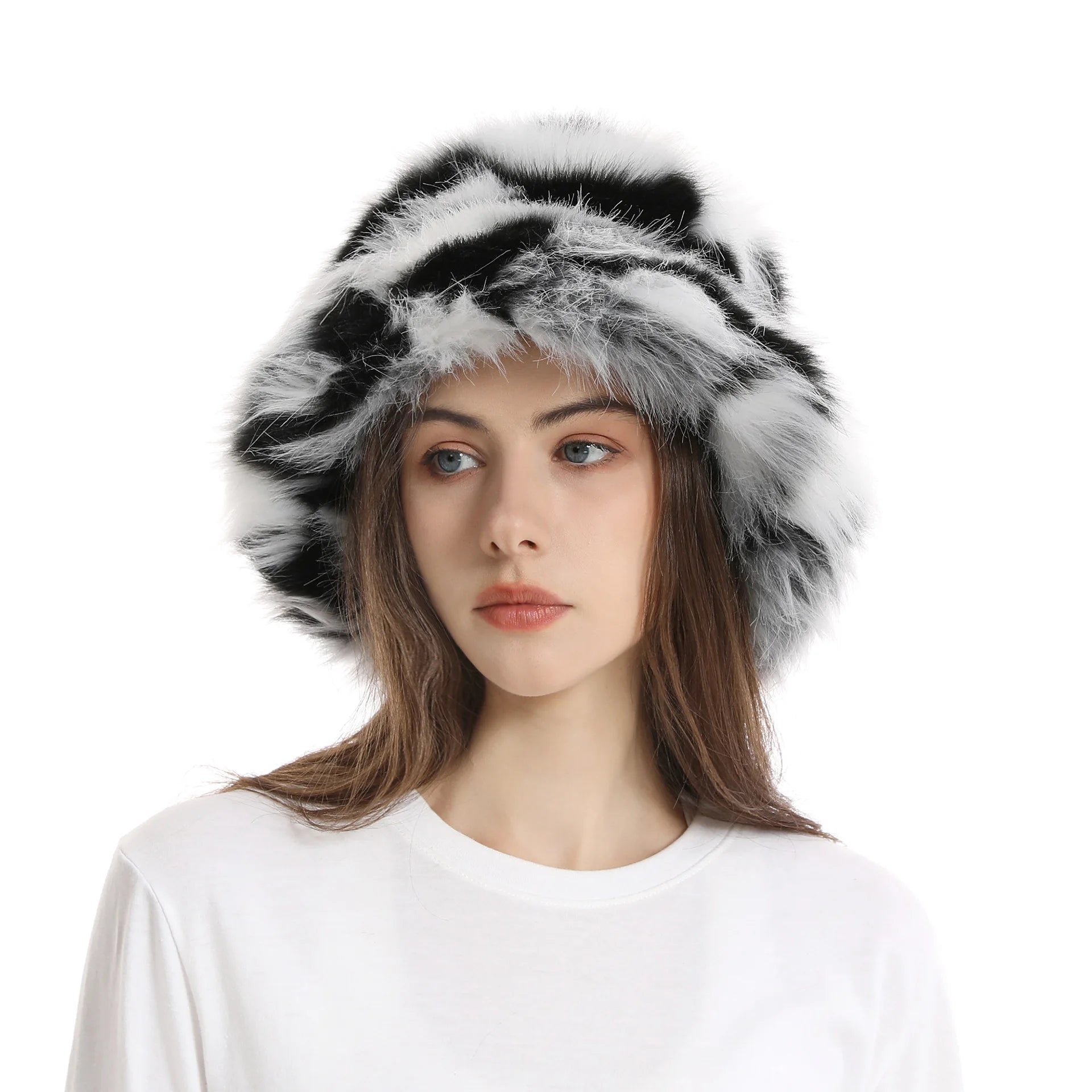 Red plush Bucket hat women's elegant autumn and winter fur bamboo hat Korean version advanced thermal cap cap 2023 large size