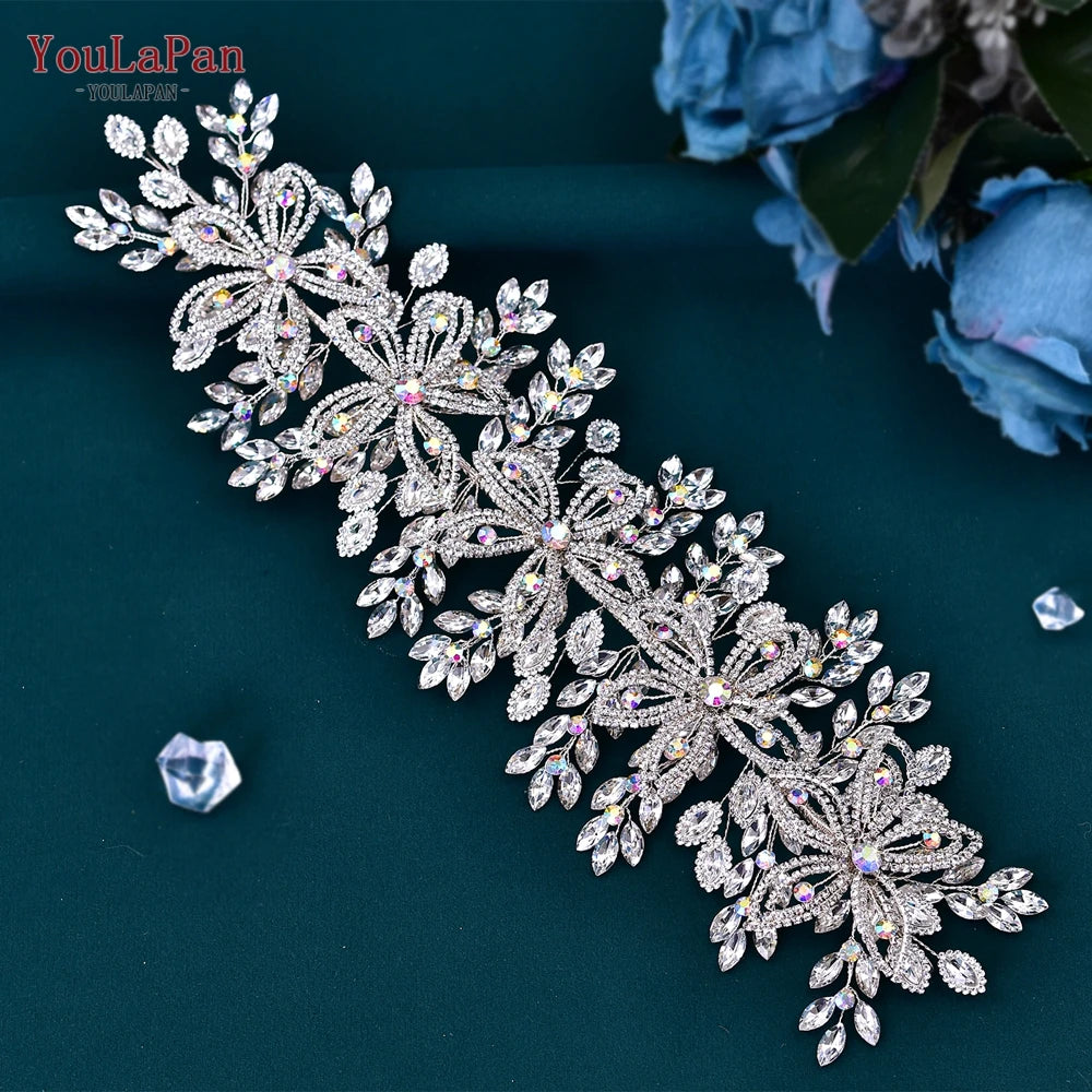 YouLaPan Flower Headband for Bridal Wedding Headpiece Jewelry Hair Accessories Woman Tiara Bride Headdress for Party HP395