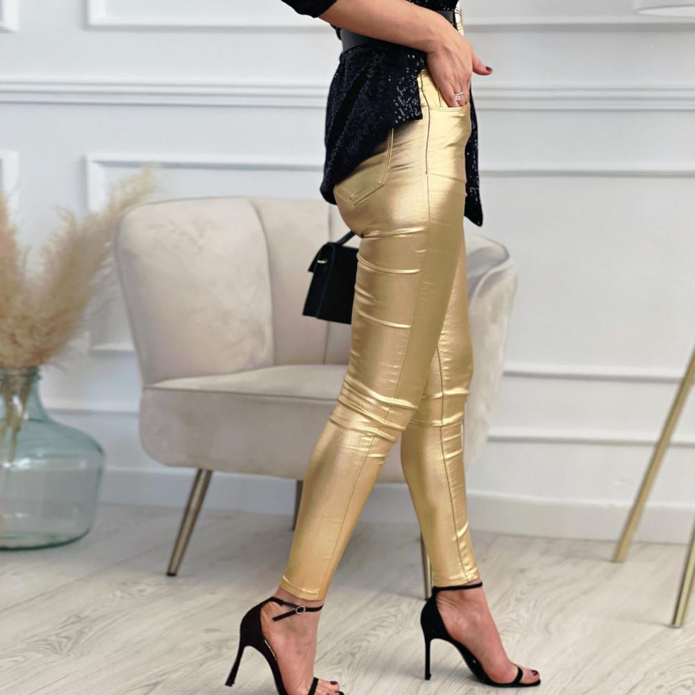 Women Leggings Ankle-Length Tight Stretchy Faux Leather Lady Trousers Leggings Pants Women Clothing