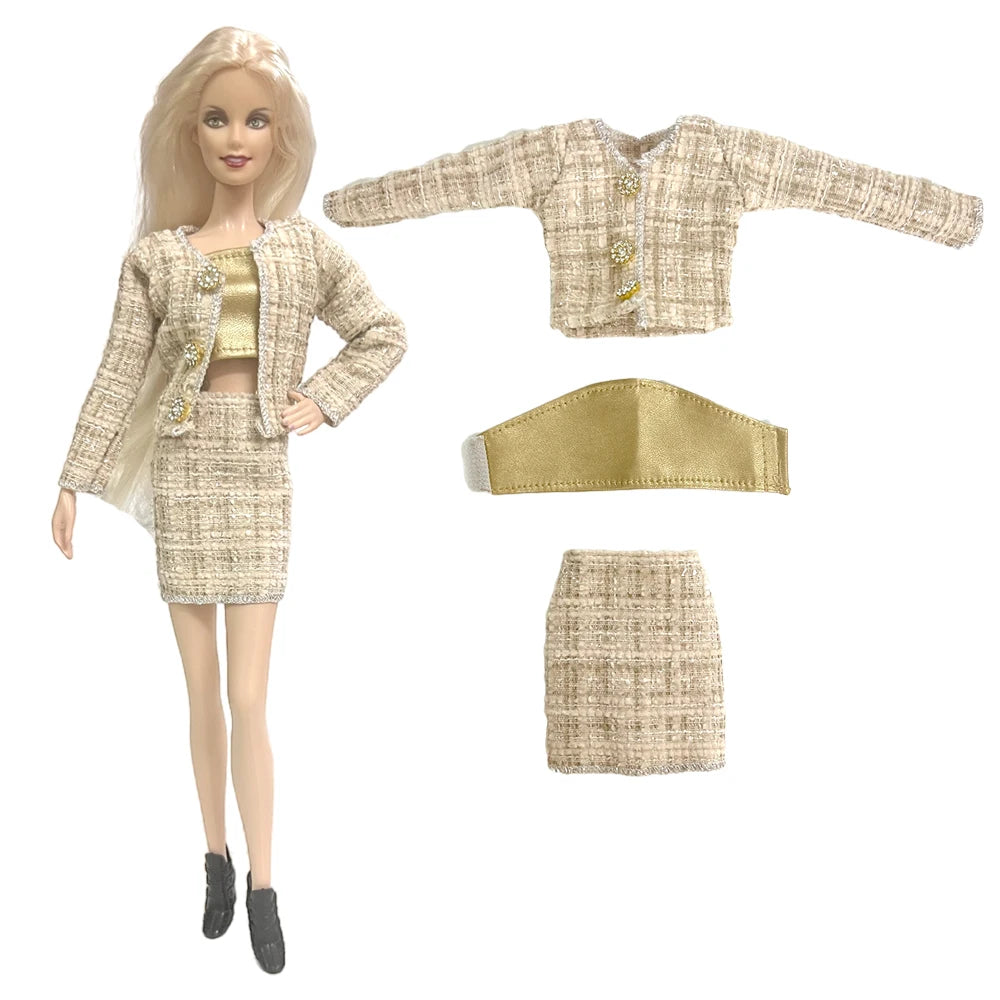 KIMLUD, NK 1 Pcs Fashion Coat for Barbie Doll Cotton Jacket Winter Dress Long Clothes Fur Coat For 1/6 BJD Doll Accessories Toy JJ, Not Include Doll  V, KIMLUD APPAREL - Womens Clothes