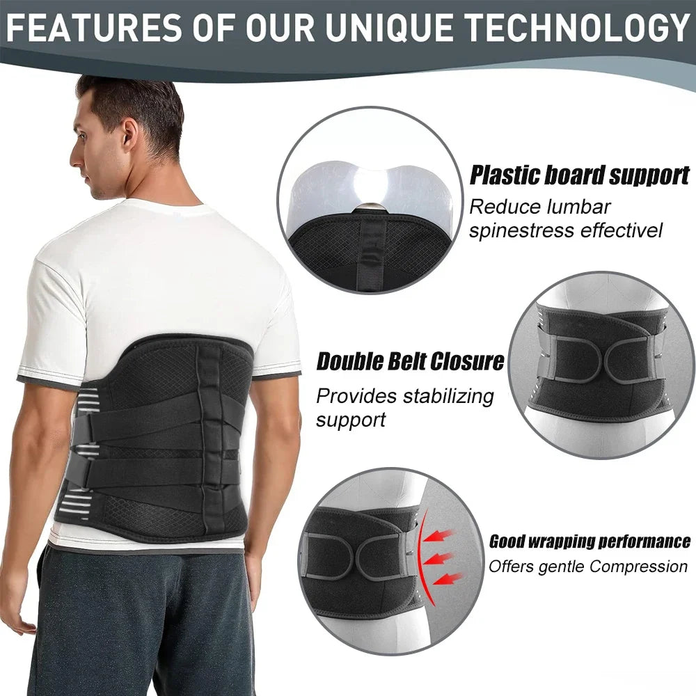 KIMLUD, Back Brace for Lower Back Support Pain Relief for Women Men,Breathable Lumbar Support Belt with Big Lumbar Support Pad for Home, KIMLUD Womens Clothes