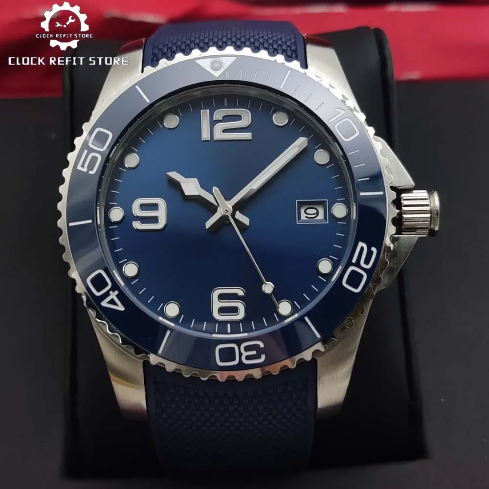 41mm Men's New Blue Automatic Mechanical Watch, High Quality Ceramic Bezel, Stainless Steel Waterproof Case, Men's Watch 2025