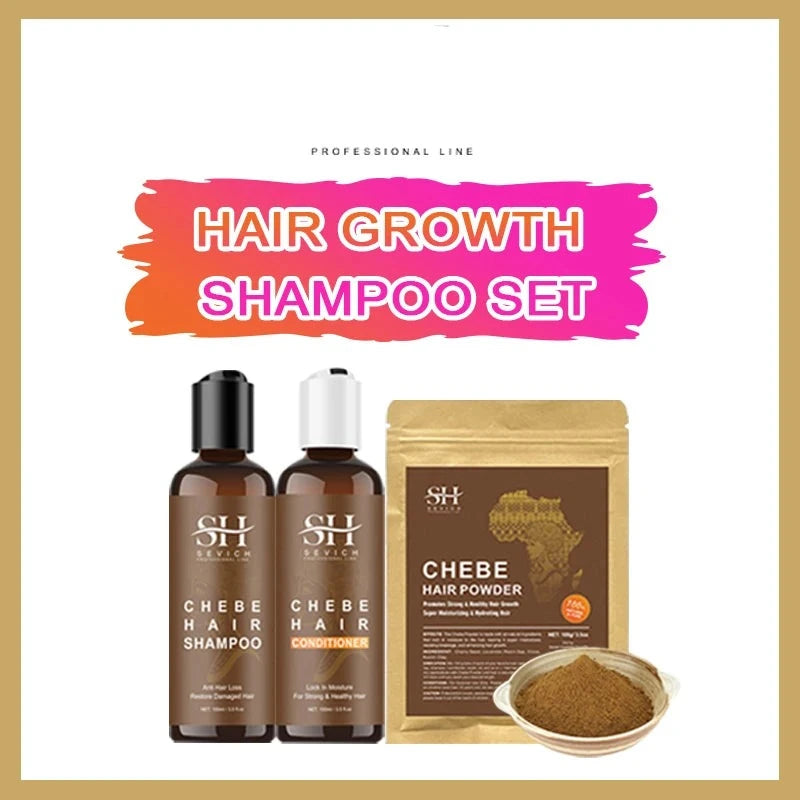 KIMLUD, 100% Chebe Set Fast Hair Growth Set Chebe Oil Traction Alopecia Anti Break Loss Chebe Powder Africa Chad Hair Loss Treatmen, chebe hair care set / france, KIMLUD APPAREL - Womens Clothes