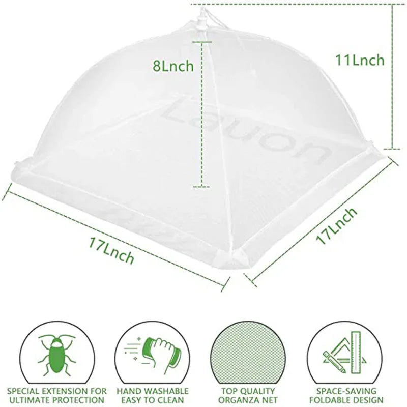 Foldable Food Mesh Cover Fly Anti Mosquito Pop-Up Food Cover Umbrella Meal Vegetable Fruit Breathable Cover Kitchen Accessories