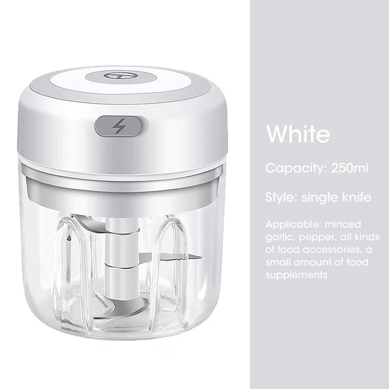 100/300mL Mini Electric Garlic Chopper USB Charging Ginger Masher Machine Sturdy Durable Chili Vegetable Crusher Kitchen Tool