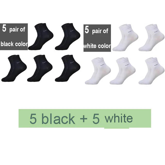 10Pairs/Lot Men Bamboo Socks Brand Comfortable Breathable Casual Business Men's Crew Socks High Quality Guarantee Sox Male Gift