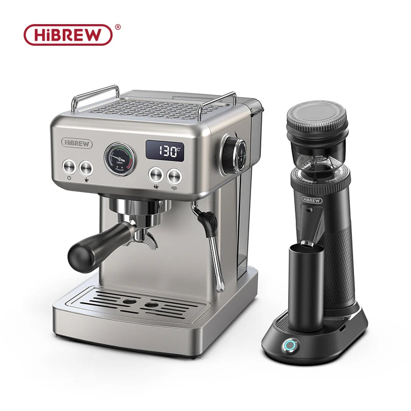 HiBREW 20Bar Semi Automatic Espresso Coffee Machine Temperature Adjustable 58mm Portafilter Cold/Hot Coffee Maker Metal CaseH10A