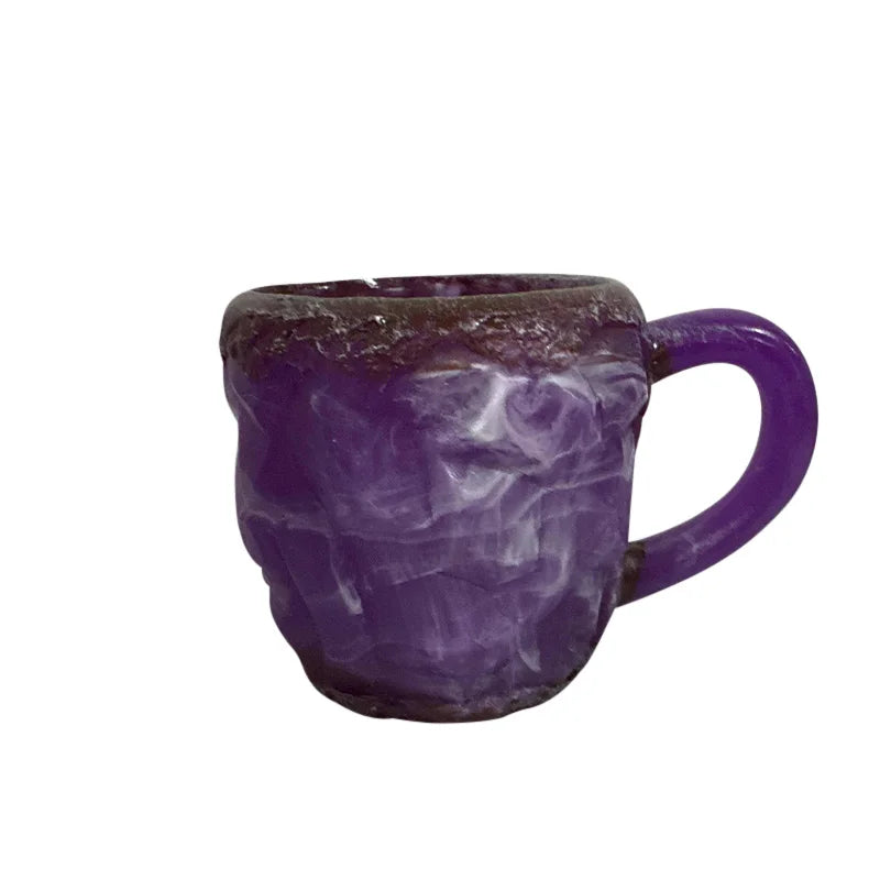 KIMLUD, Mineral Crystal Coffee Mugs Resin Distinctive Multi Color Relief Printing High-capacity Water Cup Colourful Christmas Gift Mugs, Purple, KIMLUD APPAREL - Womens Clothes