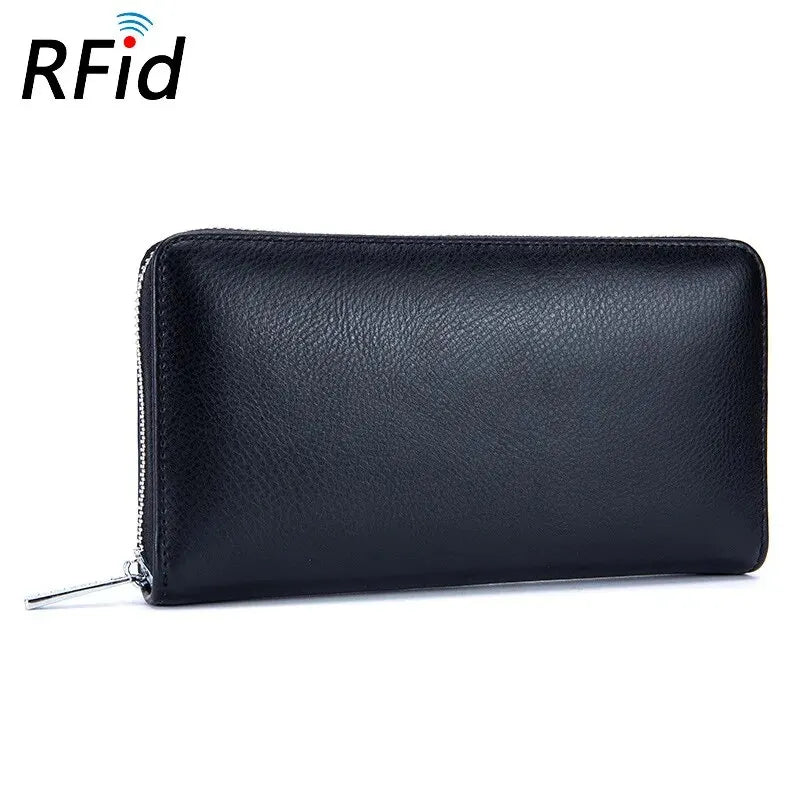 Genuine Leather Wallet Large Capacity Multi Card Slots Multifunctional Card Case for Men and Women