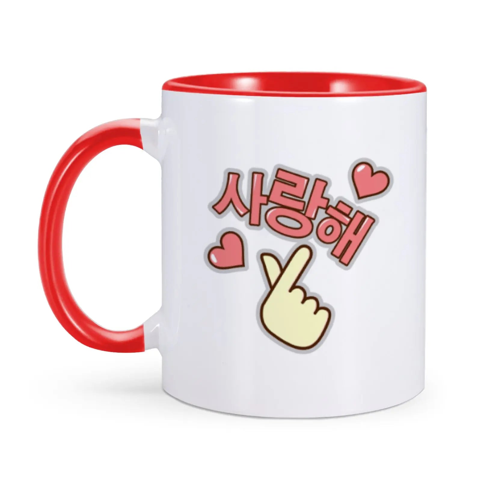 Korean I Love You Mug Funny Coffee Mugs for K-Drama Addict Him Her 11oz Ceramics Cup Valentines Day Gifts Ideas Home Milk Cups