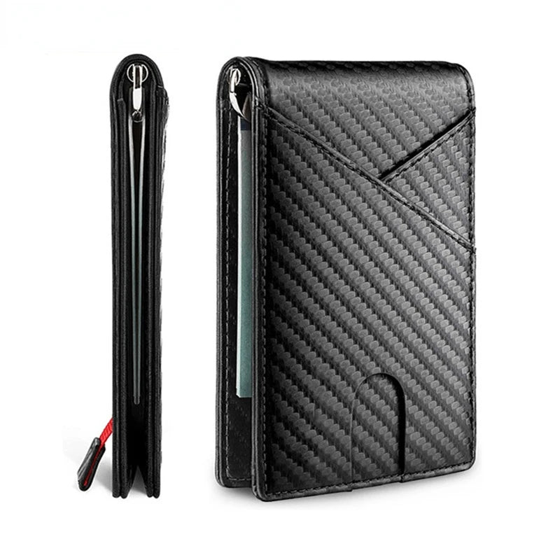 KIMLUD, Rfid Carbon Fiber Men Wallets Card Holder Slim Thin Pocket Man Magsafe Wallets Money Bags Business Black Male Purse Walet 2023, KIMLUD Womens Clothes