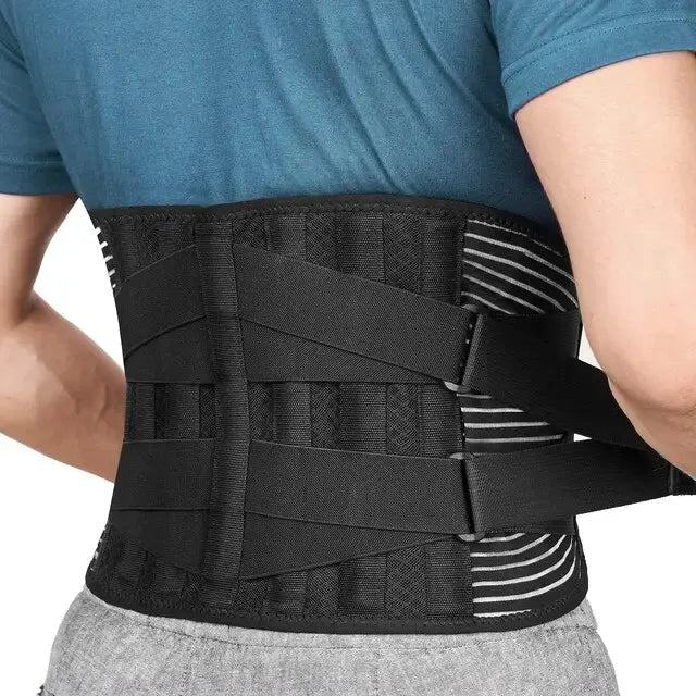 KIMLUD, Adjustable Lumbar Support Belt Double Pull Back Waist Orthopedic Corset Spine Decompression Back Pain Relief Tighten The Abdomen, Black / S, KIMLUD APPAREL - Womens Clothes