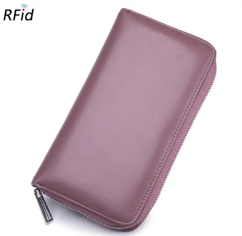 Men wallet genuine leather passport RFID long large capacity organ mobile phone  multi function card holder unisex wallets