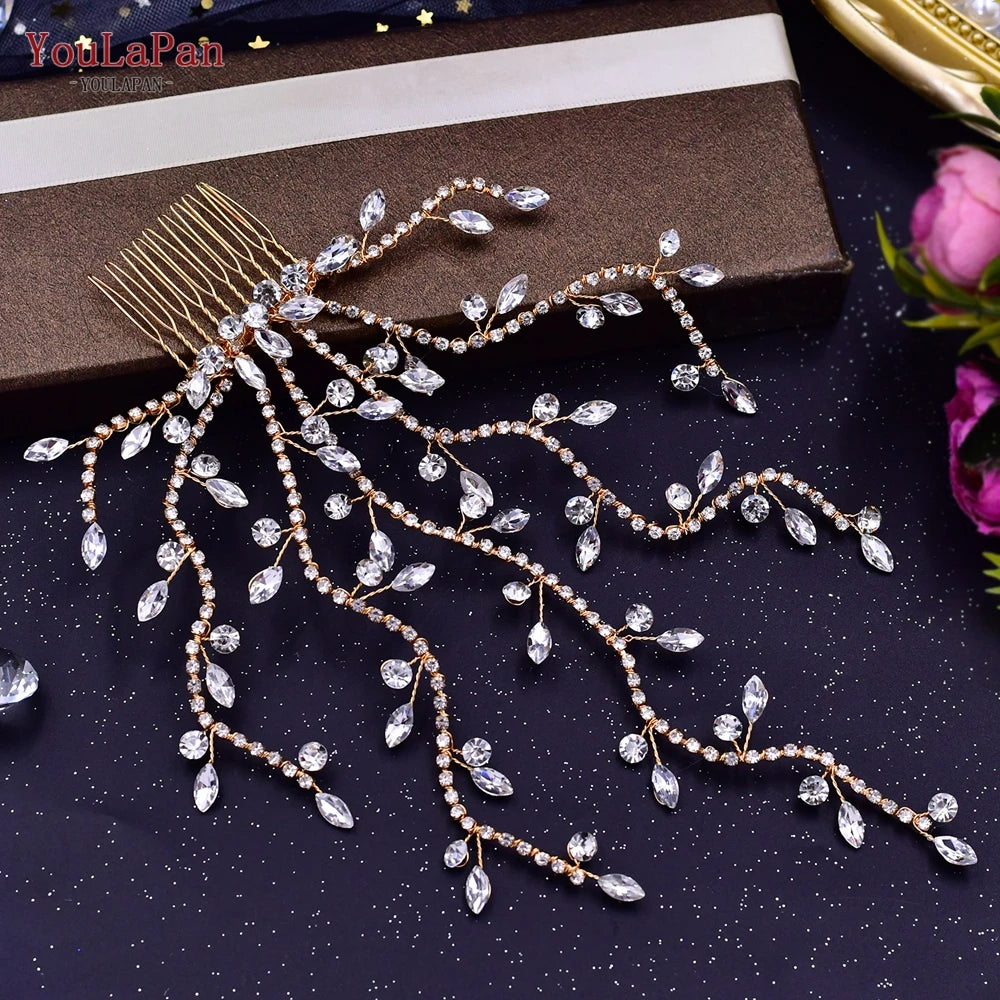 YouLaPan Bling Rhinestone Headband  Wedding Bridesmaid Headwear Women Fashion Hair Accessories Handmade Bride Tiara HP438