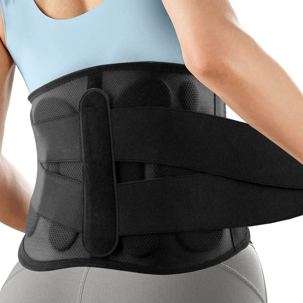 KIMLUD, Waist Brace for Lower Back Pain Women Men, Back Support Braces for Lower Back Pain Relief, Sciatica, Herniated Disc, Scoliosis, Black / S, KIMLUD APPAREL - Womens Clothes