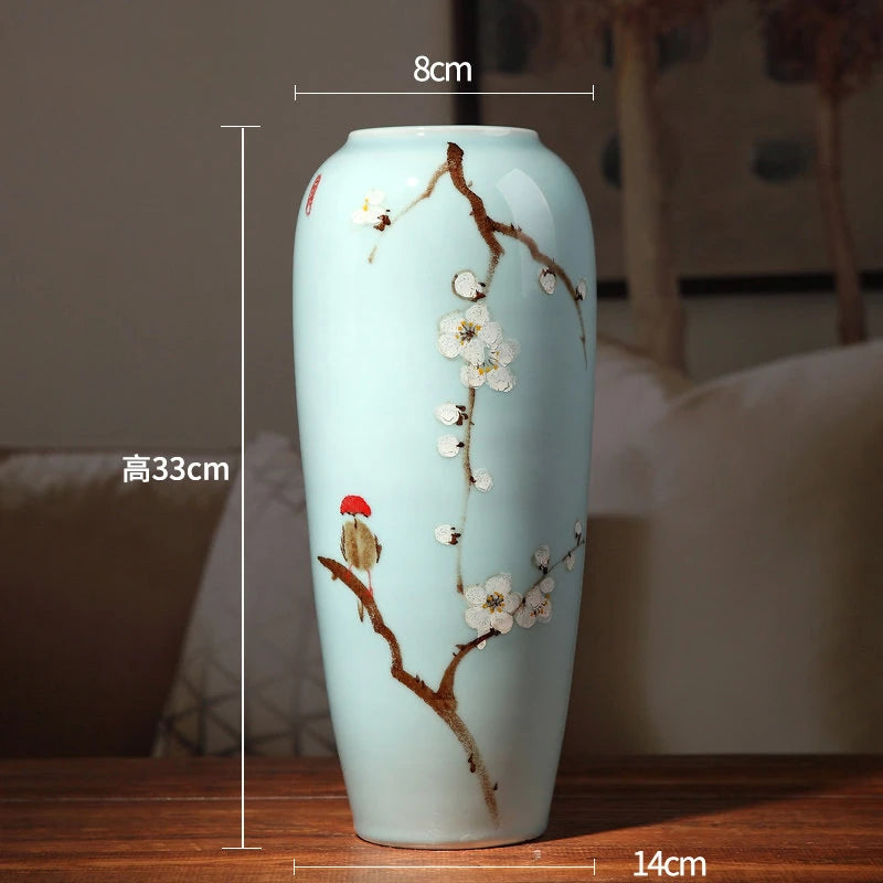 KIMLUD, Modern Chinese Hand-painted Vases, Living Room Ceramic Light Luxury Table Decorations, Countertop Vases, Produced in Jingdezhen, C, KIMLUD APPAREL - Womens Clothes