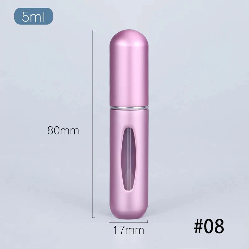 5ml Multi Color Aluminum Mini Perfume Bottle with Spray Pump Portable Empty Refillable Atomizer Bottle for Travel Essential - KIMLUD