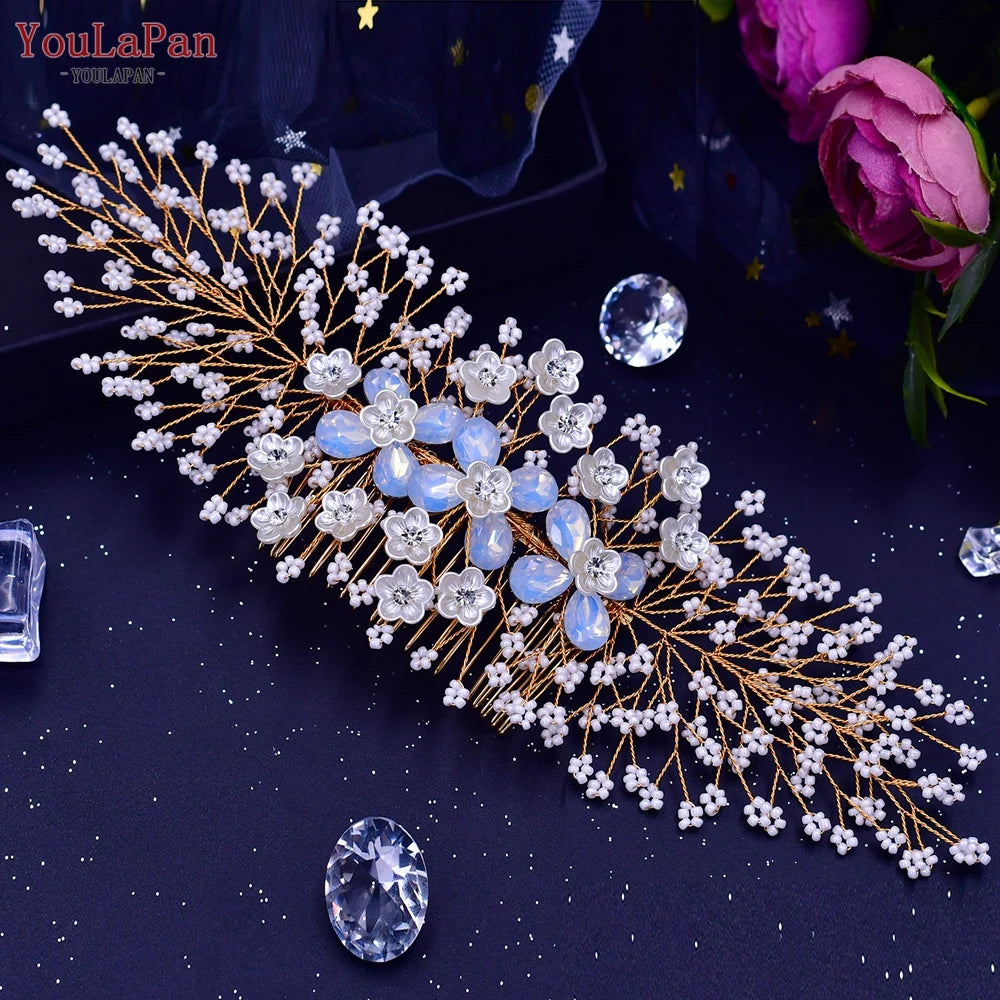 KIMLUD, YouLaPan HP434 Bridal Headband Rhinestone Women Headwear Bride Crowns Tiaras Wedding Hair Accessories Pageant Party Headdress, HP279-G / CHINA, KIMLUD APPAREL - Womens Clothes