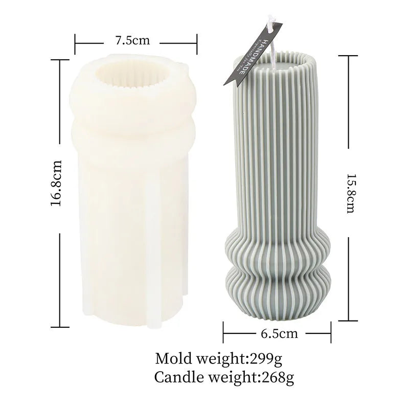 KIMLUD, Upgraded Knot Cylindrical Candle Silicone Mold Bow Knot Stripe Cylindrical Candle Mold Vase Shape Candle Acrylic Plastic mold, sliicone Mold as pic 1, KIMLUD APPAREL - Womens Clothes