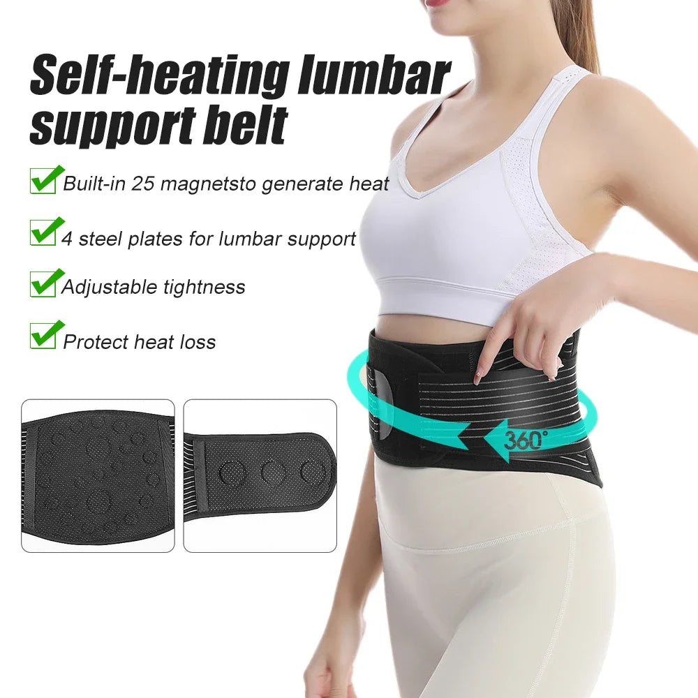 KIMLUD, 1PCS Self-heating Lumbar Pain Magnet Belt - Thermal Magnetic Therapy Tourmaline Lower Back Waist Support Belt Brace for Sciatica, KIMLUD Womens Clothes