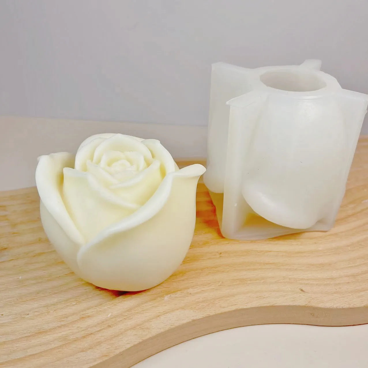 KIMLUD, 3D Large rose candle silicone mold Valentine's Day rose cake chocolate silicone mold home decoration resin plaster mold, KIMLUD Womens Clothes