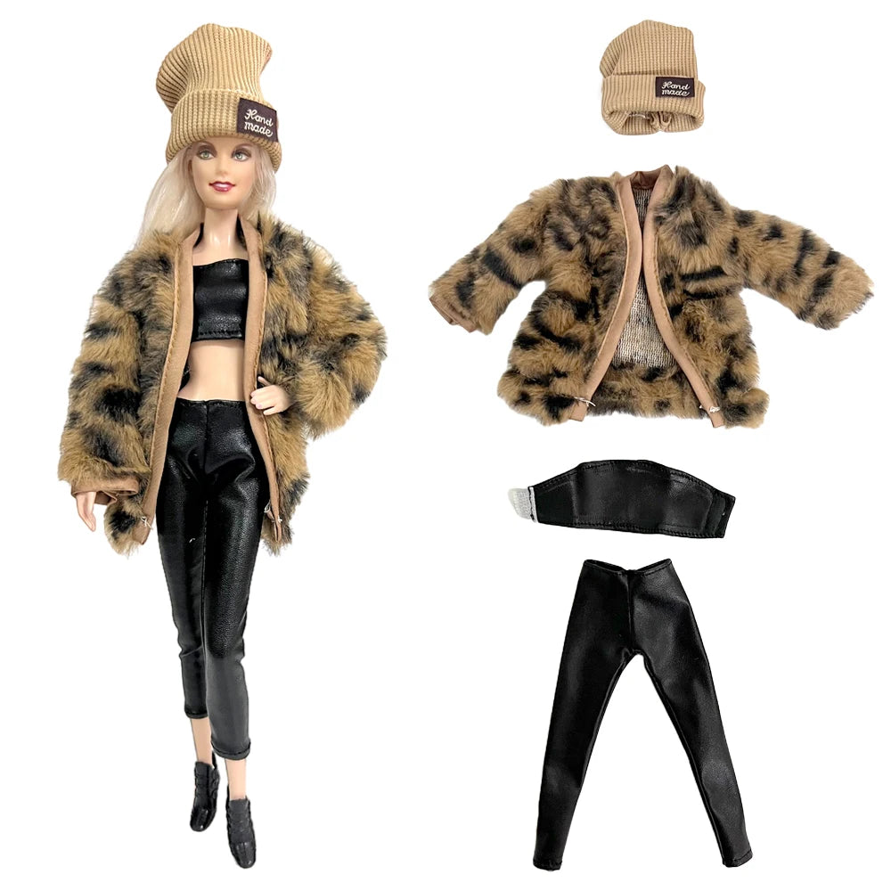 KIMLUD, NK 1 Pcs Fashion Coat for Barbie Doll Cotton Jacket Winter Dress Long Clothes Fur Coat For 1/6 BJD Doll Accessories Toy JJ, Q Not Include Doll, KIMLUD APPAREL - Womens Clothes