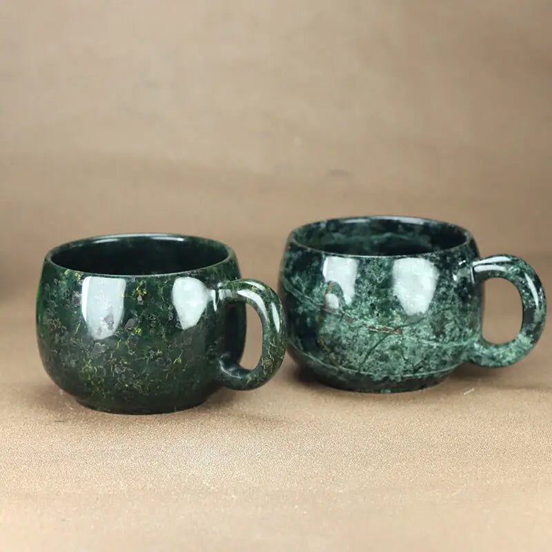 KIMLUD, Green Jade Teacup Mug Chinese Medicine King Stone Health Jade Cup Natural Magnetic Stones Coffee Mugs Water Glass Gongfu Teaware, KIMLUD Womens Clothes