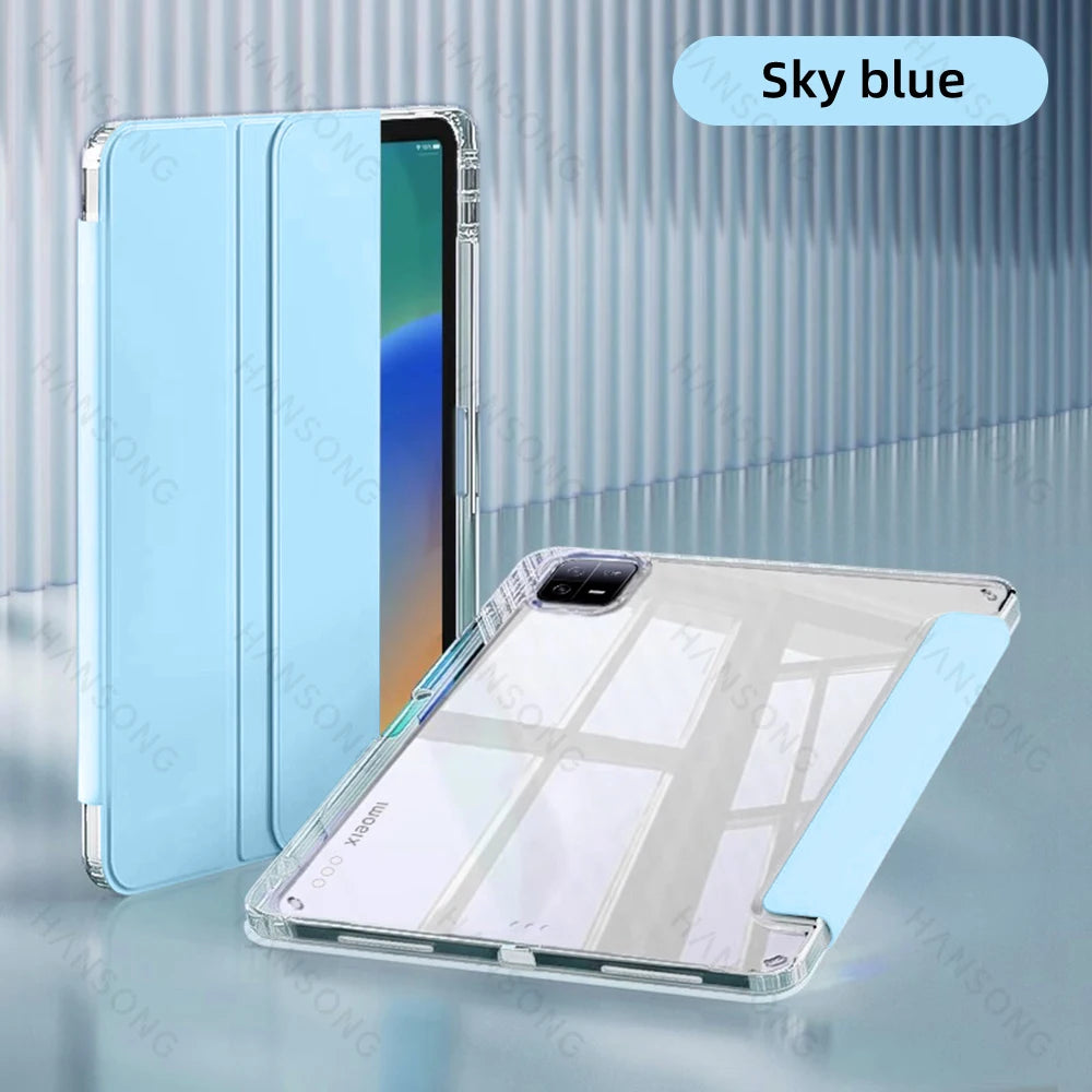 For Mi Pad Case for Xiaomi Mi Pad 5 & 5 Pro 11 inch HD Transparent Case for Mi Pad 6 & 6 Pro 11 inch with Awake / Sleep Cover - KIMLUD