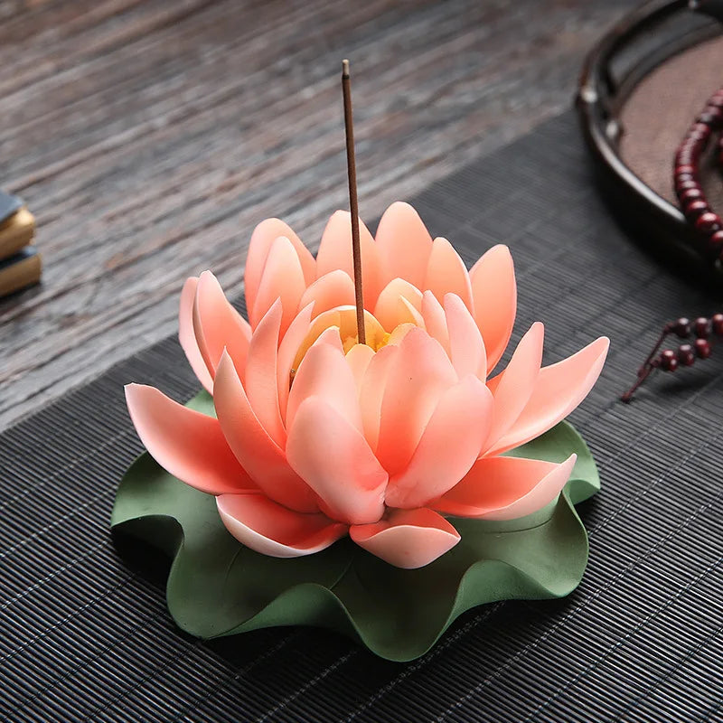 Zen Ceramic Censer Handicrafts Home Ornaments Water Lily Incense Burner Lotus Incense Stick Holder