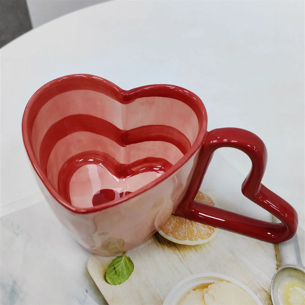 KIMLUD, 2024 Middle East Style Coffee Tea Cup Creative Heart Cup Ceramics Milk Cups Porcelain Coffee Cups Wholesale Tableware Cups Gift, KIMLUD Womens Clothes