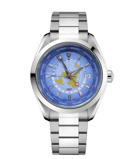 PAGANI DESIGN Mens Watch 2024 New Sapphire Mirror Stainless Steel NH34 Movt Mechanical Wristwatch for Man Multi-time zone Reloj