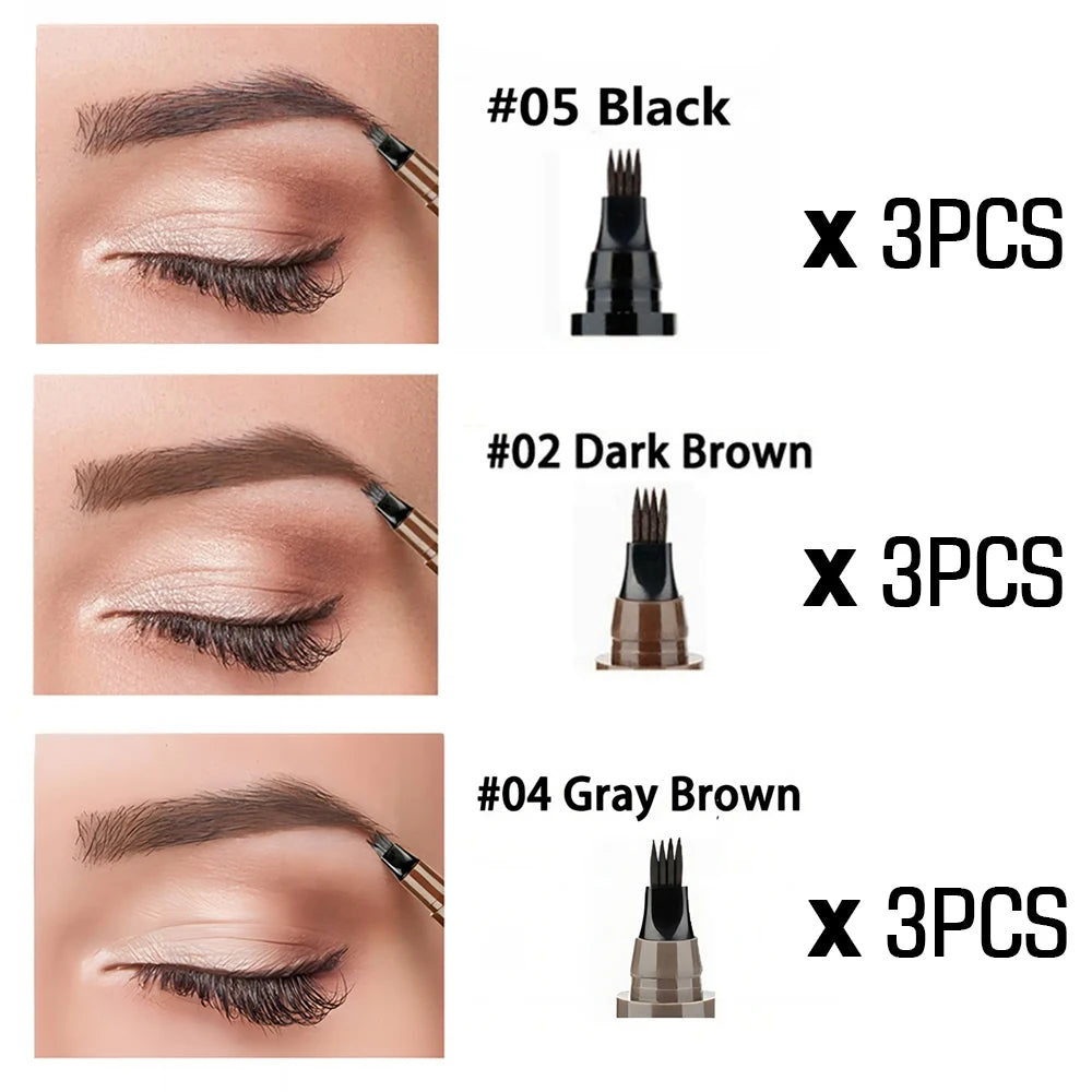 4 Point Eyebrow Pencil Maquillajes Para Mujer Waterproof Liquid Eyebrow Pen Makeup Long Lasting Cosmetic Microblade Brow Pencil