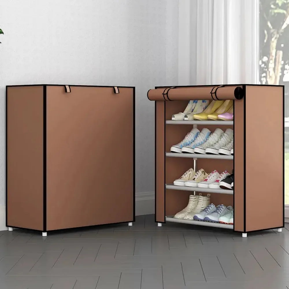 Dustproof Shoe Rack Multilayer Nonwovens Shoes Organizer Household Storage Shelf Living Room Hallway Space-saving Shoe Cabinet