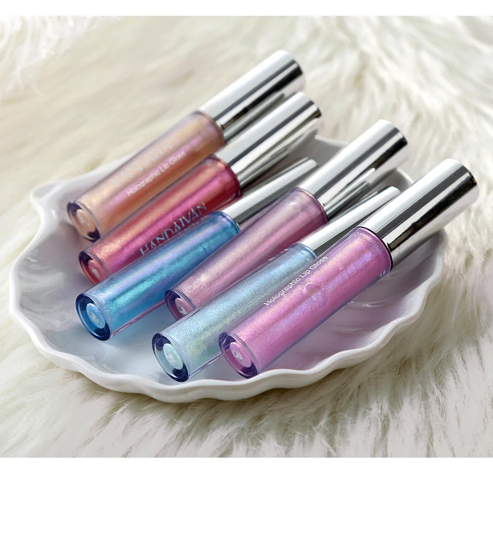 HANDAIYAN 6 Colors Shiny Liquid Lipstick Diamond Metal Lipgloss Waterproof Long-Wearing Makeup Glossy Lipstick Popular Cosmetics