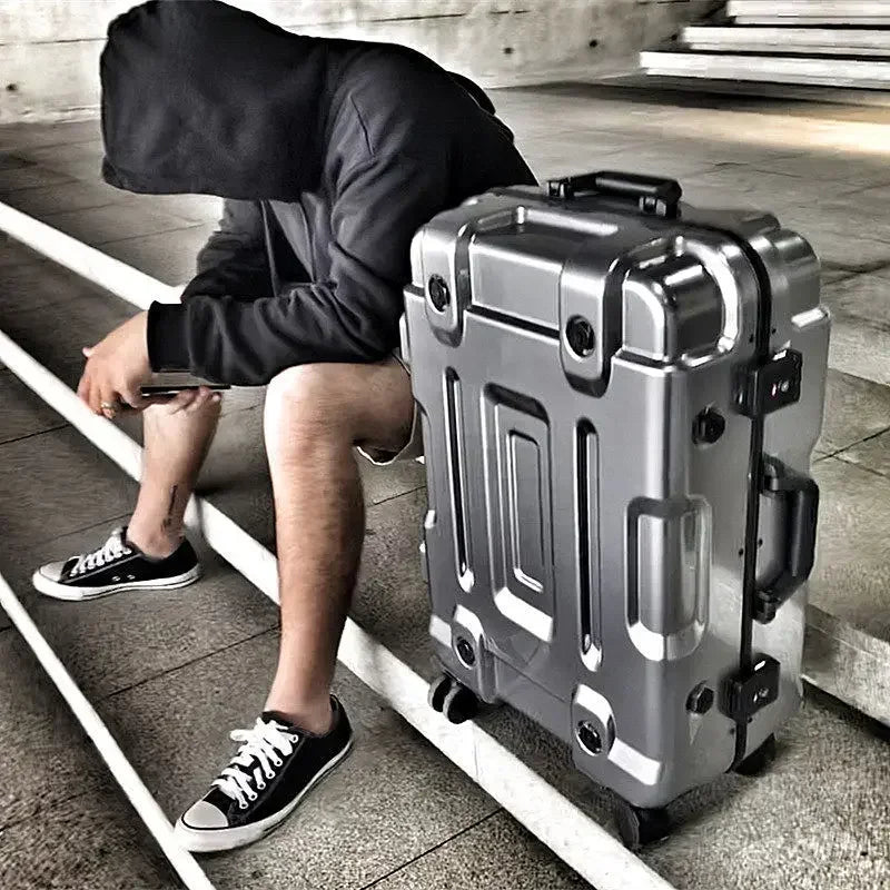 Travel Suitcases Technology Sense Rolling Luggage New Universal Wheel Trolley Case Password Boarding Bag 20 24 26 28 Inch - KIMLUD