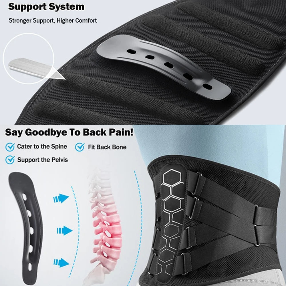 Back Brace for Lower Back Pain Women/Men,Back Support for Heavy Lifting with Ergonomic Lumbar Pad,Breathable Lumbar Support Belt - KIMLUD