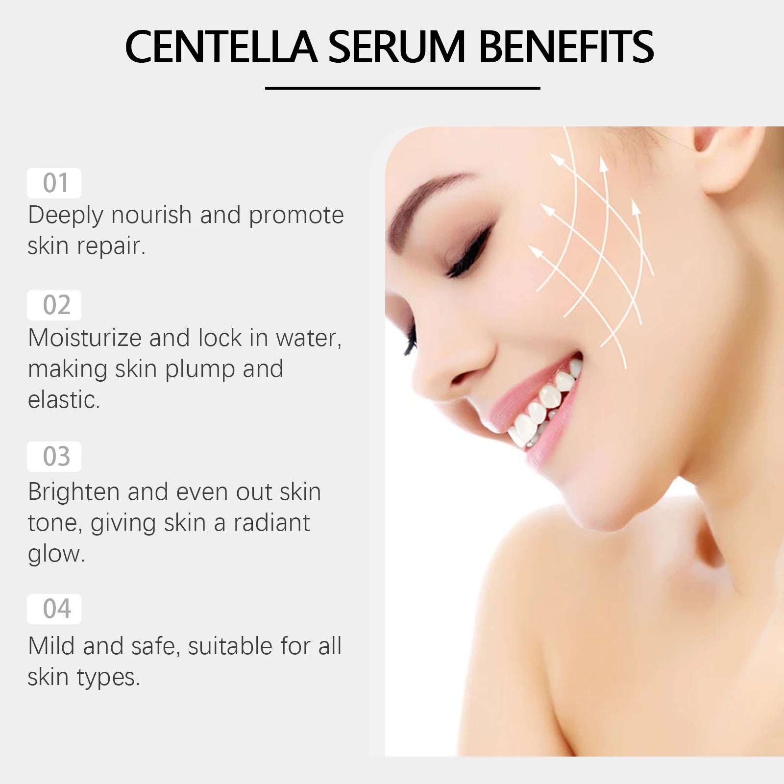 Centella Serum Rejuvenating Brightening Facial Skin Pores Repair Redness Moisturizing Calming Essence Korean Skin Care Products