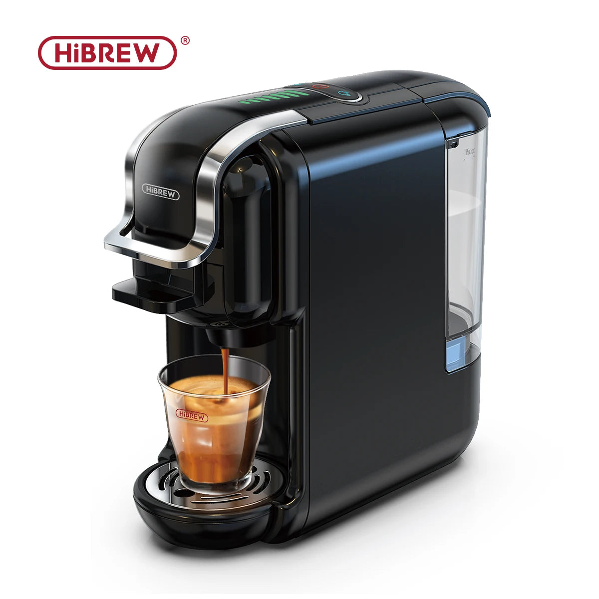 HiBREW Multiple Capsule Coffee Machine, Hot/Cold Dolce Gusto Milk Nespresso Capsule ESE Pod Ground Coffee Cafeteria 19Bar 5 in 1