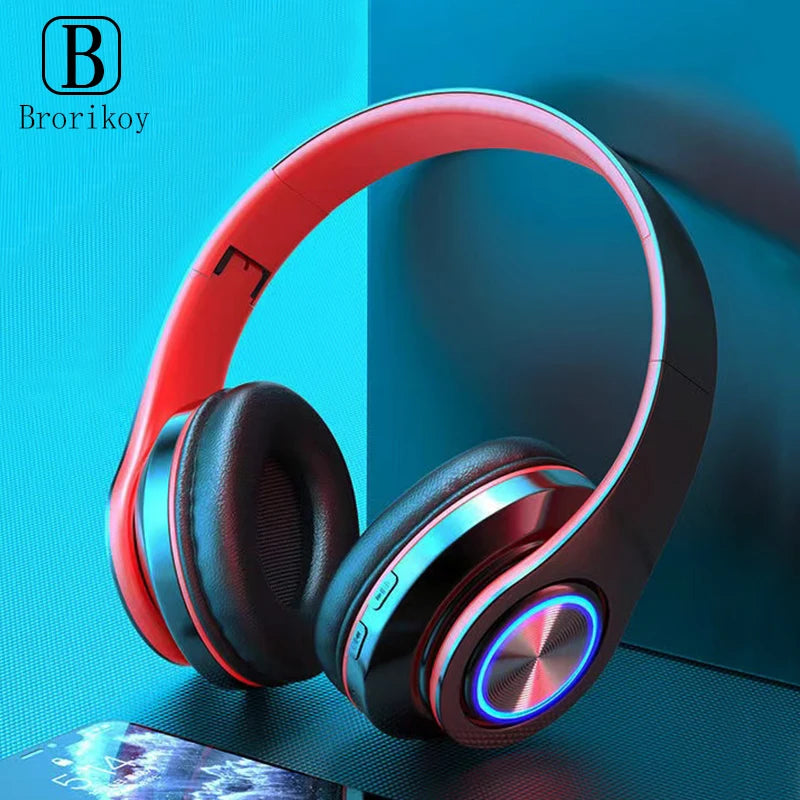 Bluetooth Headset Wireless Headphones Foldable HiFi Stereo Earphone With Mic Support SD Card For Xiaomi 10 9 Huawei P30 Phone