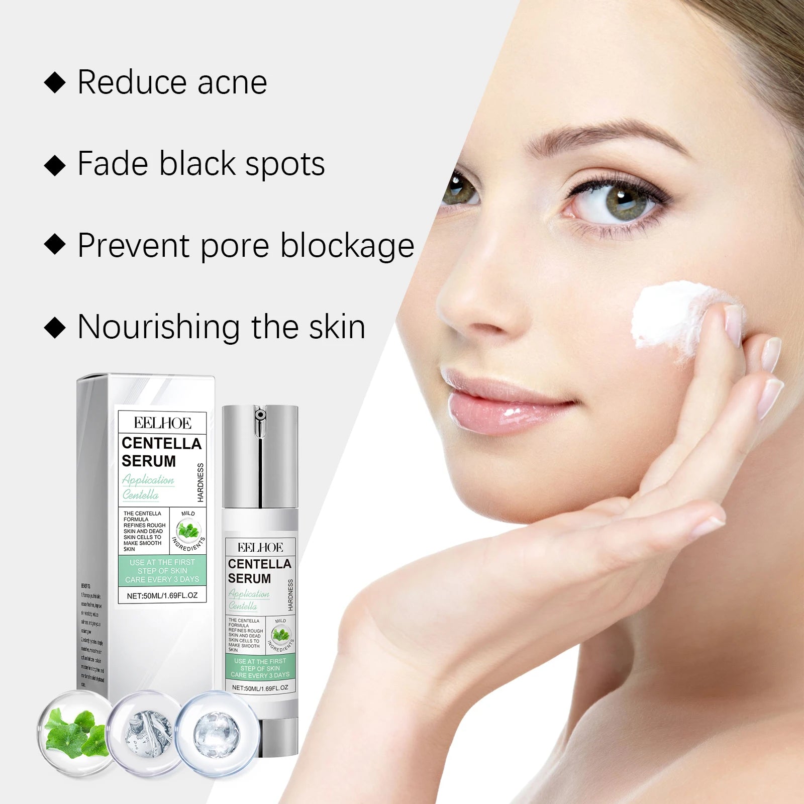 Centella Serum Rejuvenating Brightening Facial Skin Pores Repair Redness Moisturizing Calming Essence Korean Skin Care Products