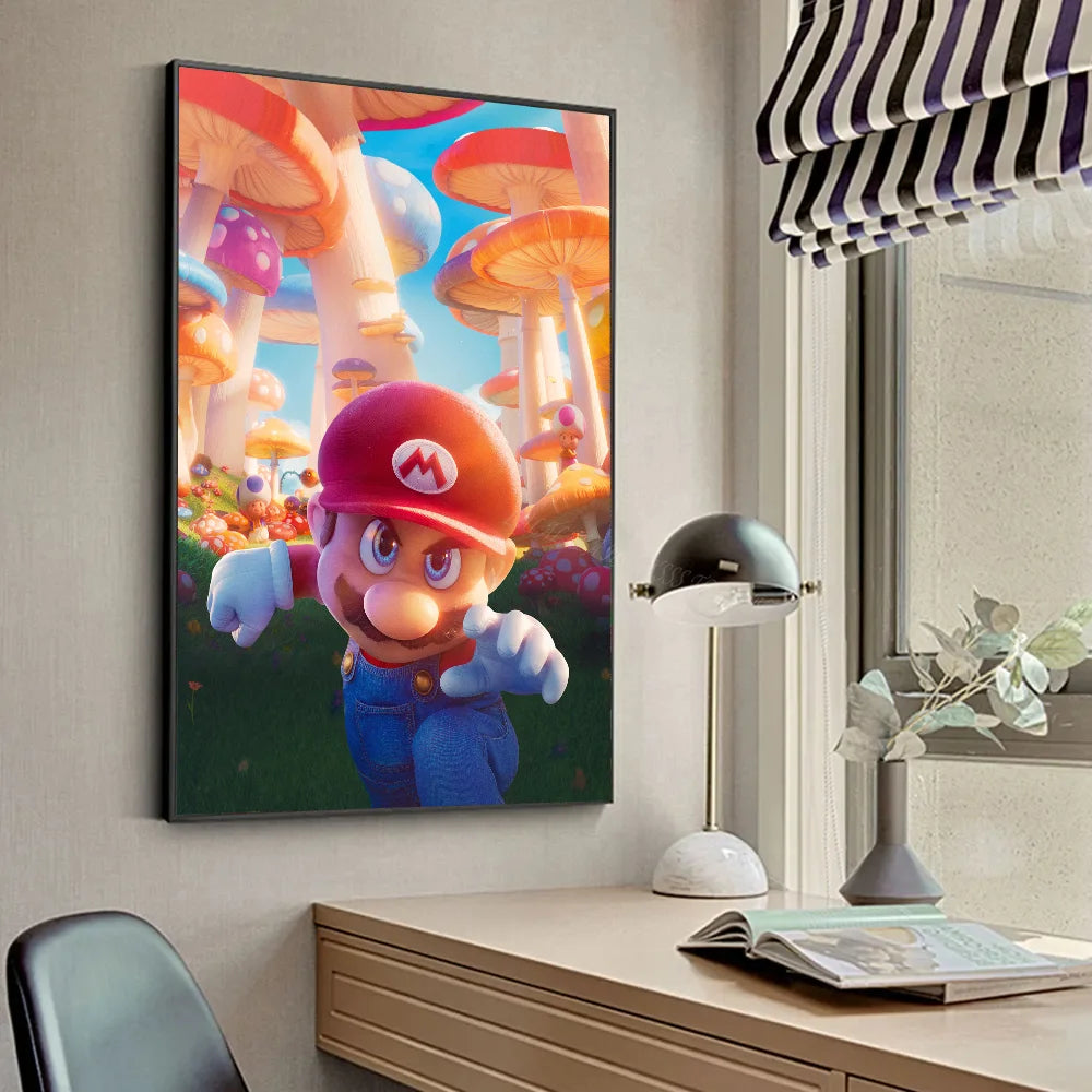 1pc Anime Game Plumber Uncle Mushroom M-Marios Poster Stickers Art Wall Murals Decor Game - KIMLUD